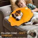 MIDOG Inflatable Dog Cone Collar, Cute Lion Mane Recovery Collar for Large Medium Dogs, Soft Blow-Up Donut Alternative After Surgery, Anti-Lick Protective Neck E-Collar (L, 15"-20")