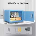 Marcree Mini Safe Box, 0.23 Cub Home Safes for Kids, Steel Money Box with Key Lock, Small Safes for Money Cash Valueables, Stylish Security Safe for Gifts, 6.69 x 9.06 x 6.69 Inches, Blue