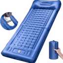 Camping Sleeping PadsExtra Thick 5 Inch Inflatable Sleeping Mat with Pillow Built-in PumpOversized Mattress Super Portable Backpacking Sleeping Pad (Blue, Single)