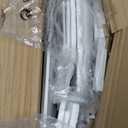 White Makeup Vanity Desk No Mirror with Chair, Small Vanity Table Set with Fabric Drawers, Power Outlet & Chair Without Mirror, Modern Make Up Desk for Girls Bedroom