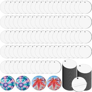 200Pcs Round Sublimation Earring Blanks Bulk Double-Sided MDF Wood Blank Sublimation Earring for Sublimation White Earrings for DIY Craft