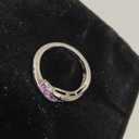 Amazon Essentials Sterling Silver Genuine African Amethyst Five Stone Bypass Ring, Size 8, (previously Amazon Collection)