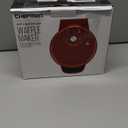 Chefman Anti-Overflow Belgian Waffle Maker w/Shade Selector, Temperature Control Mess Free Moat, Round Iron w/Nonstick Plates & Cool Touch Handle, Measuring Cup Included, Red