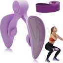 Inner Thigh Exerciser for Women, Thigh Trainer Hip Trainer Kegel Exercise Workout Equipment, Pelvic Floor Muscle Trainer with Resistance Band, Hip and Pelvis Trainer Device for Home Gym (Purple)