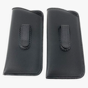 Soft Eyeglass Case, 2 Pack - Black, Vinyl with Plastic Flex Clip