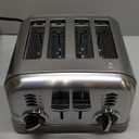 Cuisinart 4 Slice Compact Stainless Steel Toaster with Extra-Wide Slots for Bread, French Toast, Bagels & Pastries, Defrost & Reheat Functions, CPT-180P1, Brushed Stainless, Removable Crumb Tray
