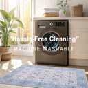2x3 Washable Area Rug – Soft, Non-Slip Entrance Rug, Durable Indoor Door mat, Floor Carpet for High-Traffic Areas, Entryway, Kitchen, and Bedside, Cozy Elegance/Blue