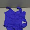 Leoparts Women's Retro 80s/90s High Cut Low Back One Piece Swimsuits Bathing Suits (Large, Royal Blue)