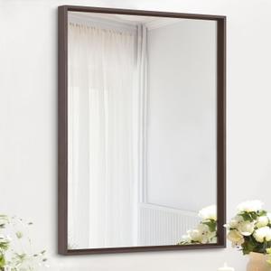 AAZZKANG Bathroom Mirror Rectangular Metal Framed Vanity Mirrors for Bedroom Bathroom Living Room Home Decor (16"L x 12"W, Coffee)