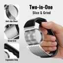 4 x Garlic Press Rocker - Stainless Steel Garlic Crusher, 2-in-1 Easy Kitchen Gadget for Effortless Smashing