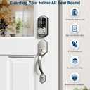Veise VE06-H Smart Front Door Lock Set, App Control, Keyless Entry Deadbolt with Lever Handle, Electronic Digital Touchscreen Keypad, Auto Lock, Easy Install, Satin Nickel