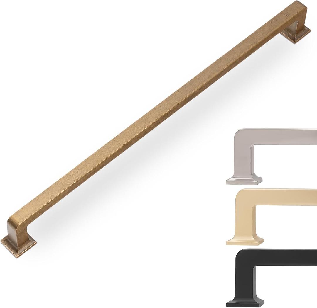 6 Pack 15 Inch Cabinet Pulls Antique Brass Kitchen Cabinet Handles Zinc Alloy Drawer Pulls Solid Cabinet Hardware