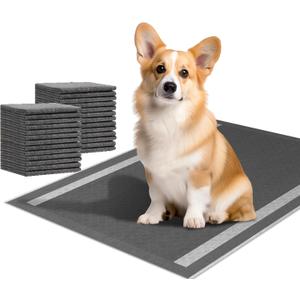 Dog and Puppy Pee Pads 100 Count, 23'' x 30'' Charcoal Odor-Control Puppy Pads with Leak-Proof Quick-Dry Design, Pet Training Pads for Potty Training Strong Absorbency