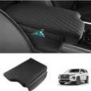 Shademax Custom Fit for Center Console Cover Hyundai Palisade 2020 2021 2022 2023 2024 2025 2026 Armrest Cover Center Console Pad PU Leather Armrest Seat Box Cover Protector with Pockets Storage Bag