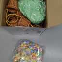 Seenelling 24 Pcs Mini Easter Eggs Basket Set Small Woven Wicker Baskets with Pastel Easter Eggs Green Raffia Grass Foam Speckled Egg Spring Decorations Party Favors