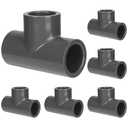 Klyyo Clyro 6 Pack Schedule 80 PVC Pipe Fitting Tee, 1" Socket, Compatible with 801 Series, Heavy Duty Gray PVC Tee for Industrial, Irrigation & Plumbing Applications