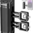 NEEWER Side Handle Grip with Wireless Remote Control Button Shutter Trigger for Smartphone Cage Video Rig, 2 Mount Adapters with 1/4" Screws & Locating Pins, Compatible with SmallRig Cages, PA005E Black