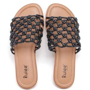 Ruiee Wide Width Flat Sandals for Women. 258008 BK 8