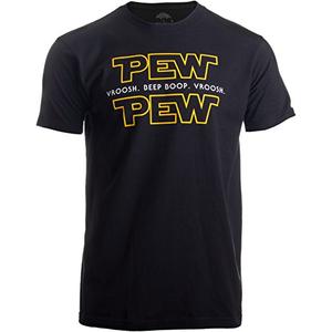 Ann Arbor T-shirt Co. Pew Pew Wars | Funny Sci-fi Space Star Noises Science for Geek Men Women T-Shirt-(Adult,XL) Ann Arbor T-shirt Co. Pew Pew Wars | Funny Sci-fi Space Star Noises Science for Geek Men Women T-Shirt-(Adult,XL)
