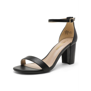 DREAM PAIRS Women's Chunk Low Heel Pump Sandals 8