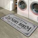 Farmhouse Laundry Room Rug 20"x47" Non Slip Floor Mat Runner Rugs for Kitchen Bathroom Hallway Laundry Room Decor, Light Grey