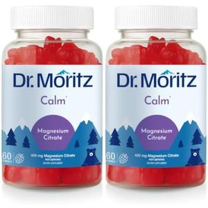 DR. MORITZ Magnesium Citrate Gummies 400 MG Per Serving - 60 Vegan Gummies - Promotes Healthy Relaxation, Muscle, Bone, & Energy Support - Raspberry Flavor, Non-GMO, Gluten Free, Pectin Based
, BBD 02/2028