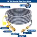24 Feet 1/2-Inch ID Natural Gas Hose with Quick Connect Fitting for weber, charbroi, Grill, Pizza Oven, Patio Heater and More NG Appliance, Propane to Natural Gas Conversion Kit - CSA Certified