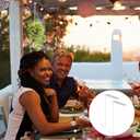 Yinkin 12 Pcs Patio Hook Flat 3 x 8 Inch String Light Hangers Plastic White Aluminum Hooks Wind Chimes Hanging for Solid Insulated Roof Patio Covers String Lighting and Lightweight Decoration