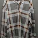 RUMIA Womens Tops V Neck Button Sweatshirt for Women Pullover Long SLeeve Shirts Fall Outfits 2025 Loose Fit 3XL