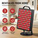 Red Light Therapy for Face and Body, High Power 850nm Near Infrared & 660nm Red Light Panel, 80 LED Lamps, Remote Control with 5 Intensity Levels, 360 Rotating Base