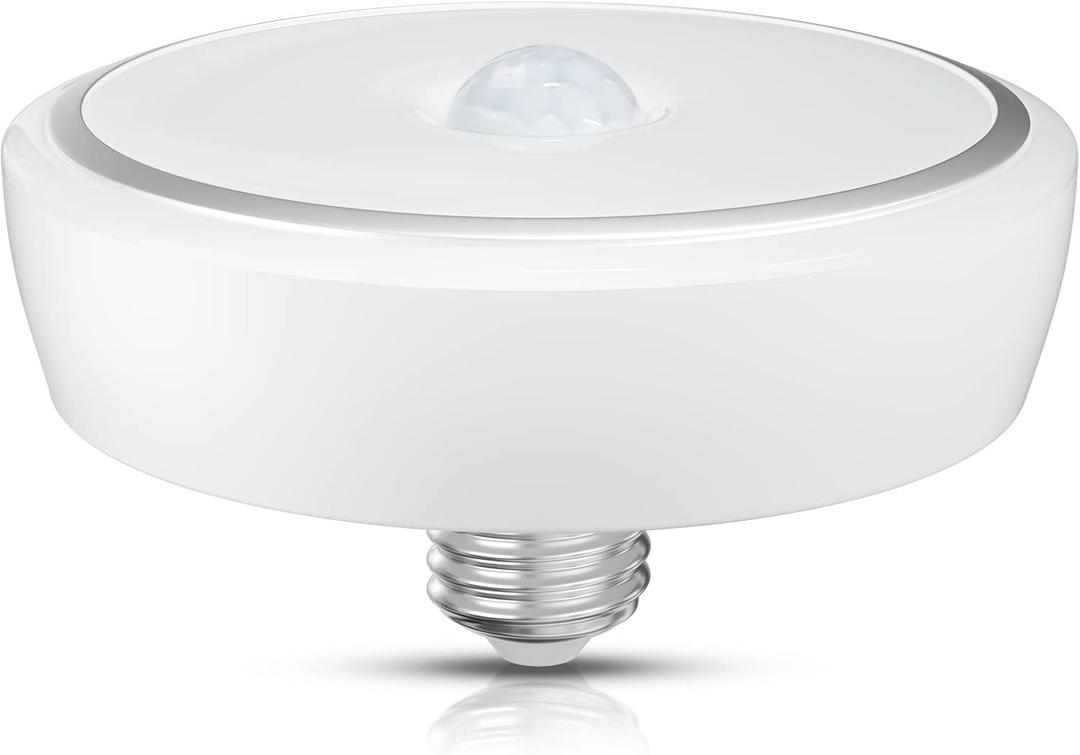 Bonlux PIR Motion Sensor LED Ceiling Light, 15W (150W Equivalent) E26 Medium Base Dusk to Dawn LED Ceiling Light Auto On/Off Night Light for Walkway Porch Garage Basement Patio, Daylight 6000K (White)