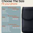 Phone Holster Pouch Compatible with iPhone 17/16/15/14/13 Pro Max and Plus Models, Galaxy S25/S24/S23/S22 Plus & FE, Cell Phone Belt Holder with Card Holder and Magnetic Closure, L-Black