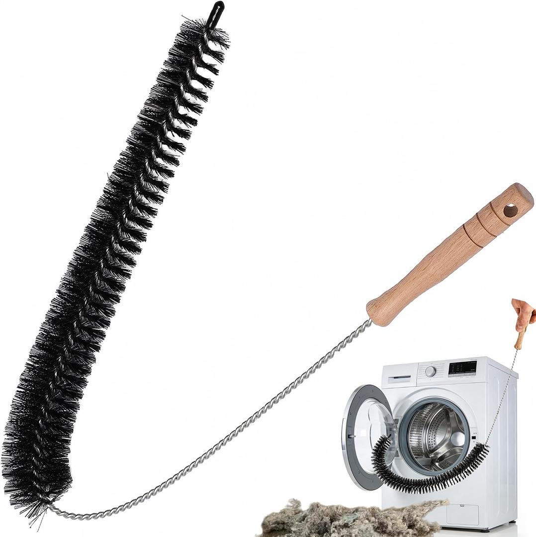27.95 Inch Dryer Vent Cleaner Brush - Flexible Lint Brush for Dryer Vent, Refrigerator Coil Cleaning Brush, Long Handle Dust & Pet Hair Remover for Trap and Duct – for Fire Risk Reduction