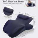 Memory Foam Wedge Pillow Ergonomic Reading Pillow, Comfortable and Supportive Back Support Prone Pillow to Relax Neck and Back for Reading, Watching TV, Sleeping on Your Stomach in Bed-Navy Blue