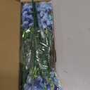 Artificial Outdoor Flowers,8 Bundles Fake Flowers UV Resistant Faux Outdoor Plastic Flower Plants for Outside Indoor Dcor(Blue)