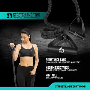RBX Live Life Active 3 Pack Flat Latex Resistance Bands 3 Levels Strength BLACK
