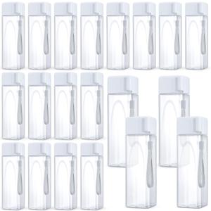 Mifoci 20 Pieces Water Bottle Bulk 17 oz Plastic Water Bottles Bulk Gym Sports Adults Reusable Large Drinking Cups for Outdoor Fitness(White,Rectangle)
