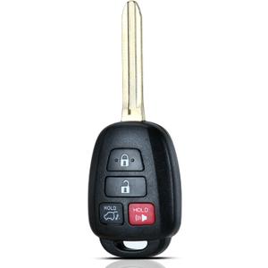 SUPALAND Key Fob Keyless Entry Fits for 2013-2018 Toyota RAV4 / 2014-2019 Highlander / 2018-2019 Sequoia Remote Control Key Replacement 4 Button GQ4-52T 89070-0R100 H-Chip