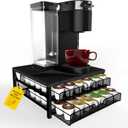 Coffee Bar Organizer for Countertop, K Cup Holder, K Cup Drawer Organizer, Coffee Station Accessories, upto 72 Keurig Coffee Pod Holders for Counter Small Space, Kpod Kcup Storage, Mat Included