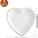 Shappy 6 Pcs White Ceramic Jewelry Tray 4.5 in Ring Holder Trinket Dish for Christmas Friendship Wedding Birthday Gifts(Heart)