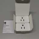 Minoston Matter Smart Plug Outlet, Work with Alexa, Google Home, Apple Home, SmartThings, Siri, Mini WiFi Plugs, Protect Privacy, 15A, 2.4G Wi-Fi Only, White, Remote and Voice Control, 2 Pack (MP25M)