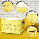 Maxcheck 3 Pcs Large Bee Basket with Handles Bee Pattern Rectangular Cube Storage Basket Fabric Foldable Storage Box Organizer Bins for Toys Books Laundry Bedroom, 15 x 11 x 9.5 Inch