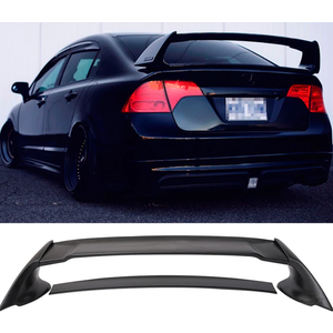 2006-2011 Honda Civic FD2 Mugen Style Unpainted Rear Spoiler Wing ABS, Trunk spoiler ~4' x 7" ( Gloss Black )