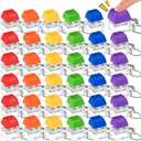 36 Pcs Keyboard Fidget Clicker Keyboard Keychain Decompression Relief Toys Button Stress Relief Gifts for Adults Pass the Time (Classic Color)