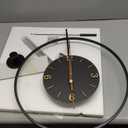 30.720 Inch Large Modern Decorative Wall Clocks for Living Room,Big Metal Minimalist 3D Arabic Numeral Dial,Farmhouse Pendulum Wall Clock With Elegant Walnut Pointers for Office,Dining Room Decor