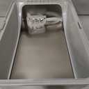 Stainless Steel Litter Box with High Sides, Extra Large Metal Cat Litter Pan for Big Cats, XL Litter Box with Scoop, Non-Stick Easy Clean Anti-Leak Kitty Litter Pan, Odor Control Open Top Design