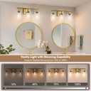 Battery Operated Wall Sconce, 3-Light Dimmable Rechargeable Wireless Vanity Light Fixture with Remote & Bulbs, Gold Indoor Non-Hardwired Decor Wall Lamp for Bedroom, Living Room, Hallway, Mirror