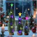 Glowing Colored Light Christmas Tree, mini Cedar-Needle-clad Tree, Desktop Decorative Tree, top-Star Artificial Small Tree, Christmas Decorations.