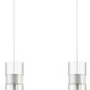 2 Pack Pendant Lights Kitchen Island (Bulbs Included), Brushed Nickel Adjustable Modern Glass Pendant Light Over Island, Industrial Pendant Light Fixtures for Dining Room Hallway Bedroom Living Room