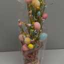 RoseCraft Easter Decorations, Artificial 18 Inch Pre-Lit Easter Egg Tree Tabletop Decor with Delicate Ornaments, for Home Party Wedding Holiday Spring Summer Decoration, Pink/Blue/Yellow.